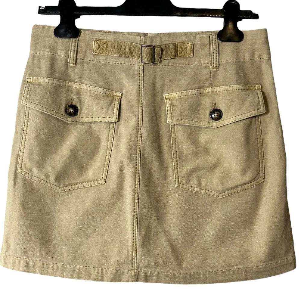 Faherty Utility Mini Skirt‎ Tan Stretch Cotton Coastal Casual Womens 8